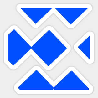 Blue Diamond Squares Sticker